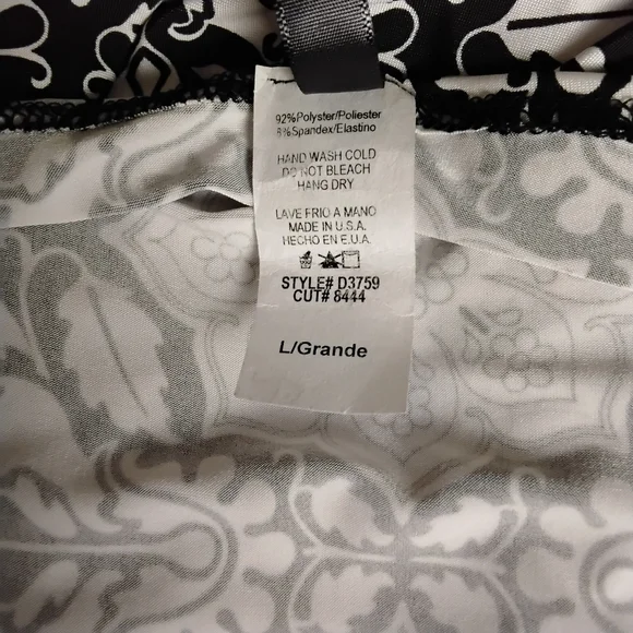 Women's Black White Floral Tie Wrap Stretch Maxi Dress L - Picture 6 of 6